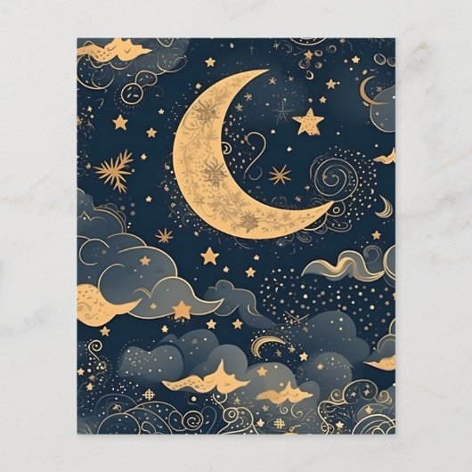 Budget Mitternacht Blue Gold Celestial Wedding (Rückseite)