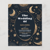 Budget Mitternacht Blue Gold Celestial Wedding (Vorderseite)