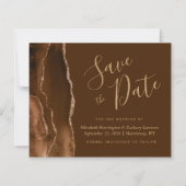 Budget Mocha Agate Braune Hochzeit Termin merken (Vorderseite)