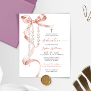 Budget Mocha Bow & Rosary Dedication Einladung