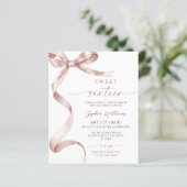 Budget Mocha Bow Sweet 16 Geburtstag Einladung (Stehend Vorderseite)