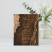 Budget-Mocha-Braun-Gold-Achat-Hochzeitsmenü (Stehend Vorderseite)