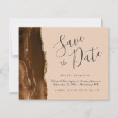 Budget Mocha Brown Agate Tan Wedding Save the Date (Vorderseite)