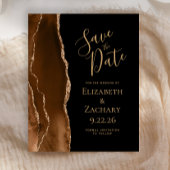 Budget Mocha Brown Gold Agate Black Save the Date