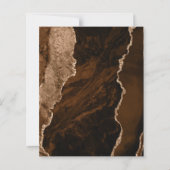 Budget Mocha Brown Gold Agate Black Save the Date (Rückseite)