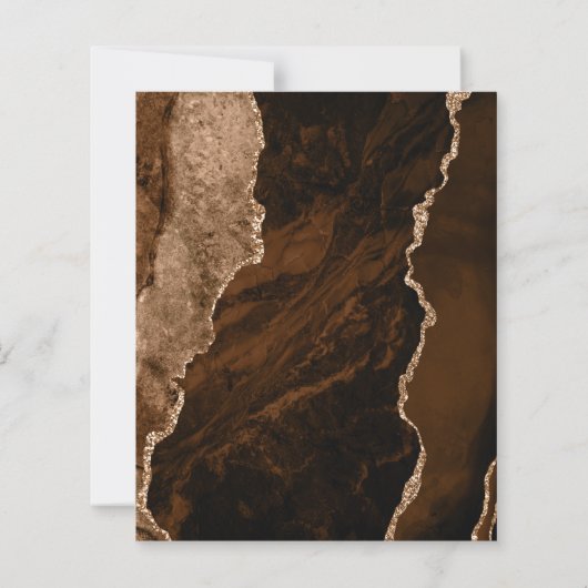 Budget Mocha Brown Gold Agate Tan Save the Date (Rückseite)
