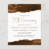 Budget Mocha Gold Agate 50th Anniversary Invite (Vorderseite)