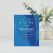 Budget Mod Abstrakt Blue Graduation Party Einladun (Stehend Vorderseite)