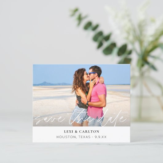 Budget MOD Foto & Kalligrafie 4 W Save the Date (Stehend Vorderseite)