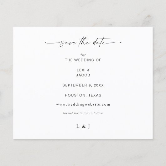 Budget MOD Foto & Kalligrafie 5 Save the Date Flyer (Hinten)