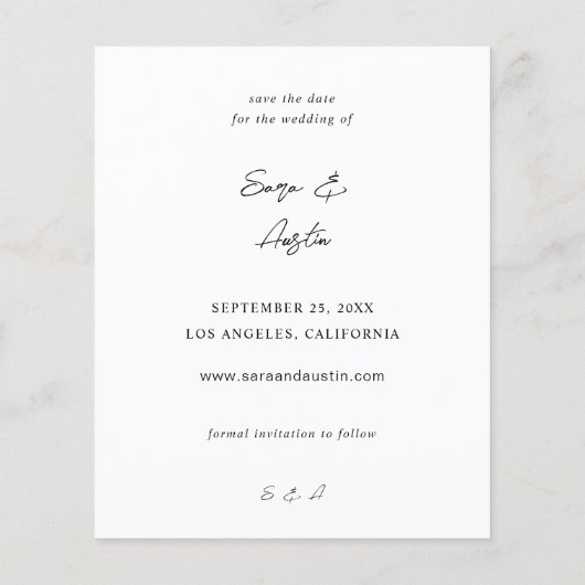 Budget MOD Kalligrafie Foto Vertikal Gerettet Date (Rückseite)