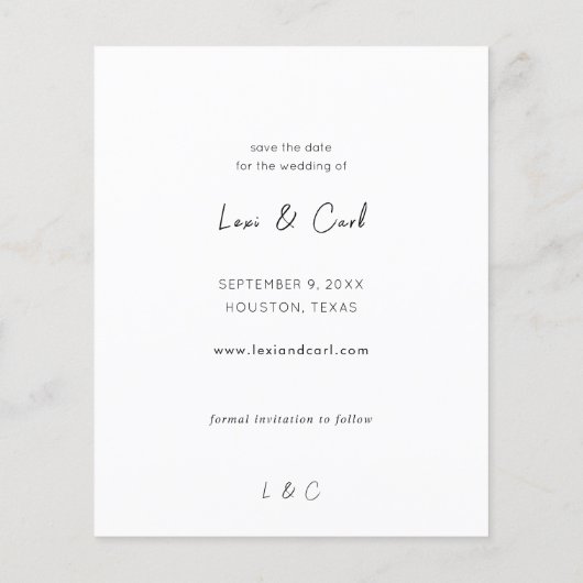 Budget MOD Para Foto Save the Date Flyer (Hinten)