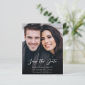 Budget MOD V Foto Elegant Save the Date - Dunkel (Stehend Vorderseite)