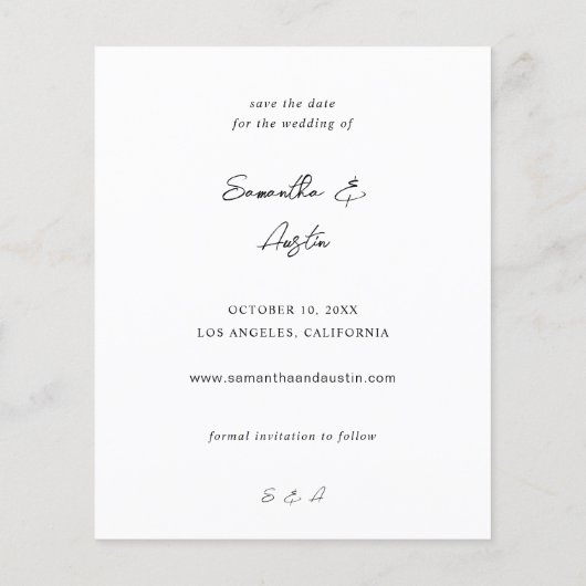 Budget MOD V Foto Save the Date kühl - leichter Flyer (Hinten)