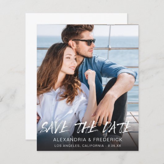 Budget MOD Ver Foto & Kalligrafie 5 Save the Date (Vorne/Hinten)
