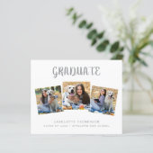 Budget Modern 3 Foto Abschluss Einladung (Stehend Vorderseite)