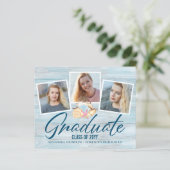 Budget Modern 3 Foto Beach Graduate Ankündigung (Stehend Vorderseite)