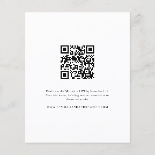 Budget Modern 4 Foto QR Code Hochzeit Einladung (Rückseite)