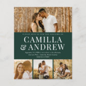 Budget Modern 4 Foto QR Code Hochzeit Einladung (Vorderseite)