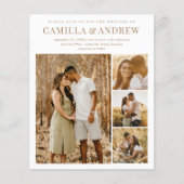 Budget Modern 4 Foto QR Code Hochzeit Einladung (Vorderseite)