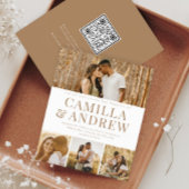 Budget Modern 4 Foto QR Code Hochzeit Einladung