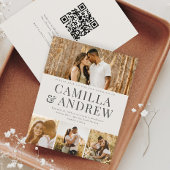 Budget Modern 4 Foto QR Code Hochzeit Einladung