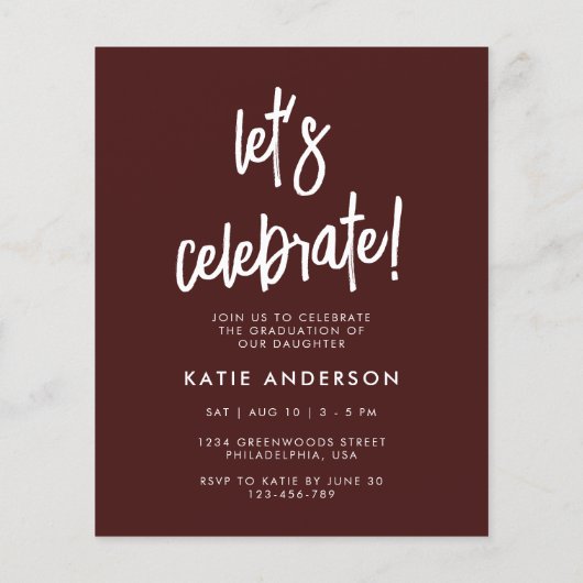 Budget Modern 4 Foto Script Abschluss | Burgund (Rückseite)