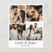 Budget Modern 4 Foto Script Name QR Code Hochzeit (Rückseite)