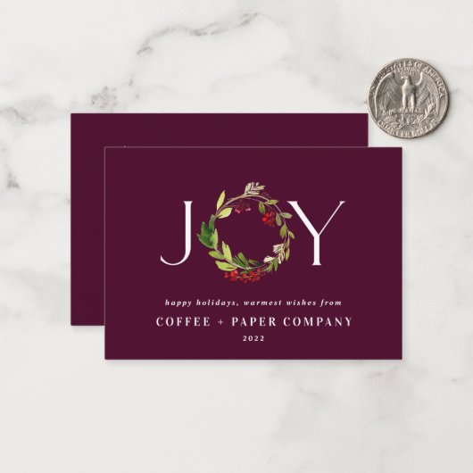 Budget Modern Aquarell Weihnachtskarte Mitteilungskarte (Vorderseite/Rückseite Beispiel)