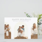 Budget Modern Arches Terracotta Foto Holiday Card (Stehend Vorderseite)