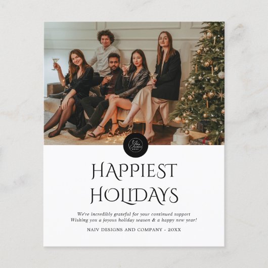 BUDGET Modern Black Company Logo Foto Weihnachten (Vorderseite)