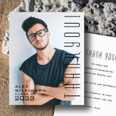 BUDGET Modern Black Script Foto GRAD Vielen Dank Flyer