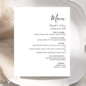 Budget Modern Black Script White Wedding Menu