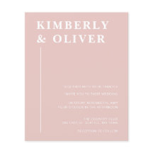 Budget Modern Blush Wedding Invitations