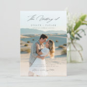 Budget Modern Boho 2 Photo Wedding Einladung (Stehend Vorderseite)