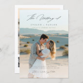 Budget Modern Boho 2 Photo Wedding Einladung (Vorne/Hinten)