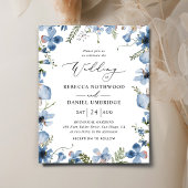 Budget Modern Boho Blue Wedding Einladung