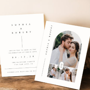 Budget Modern Boho Foto Collage Wedite Einladung