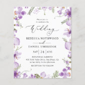 Budget Modern Boho Lavender Wedding Einladung (Vorderseite)