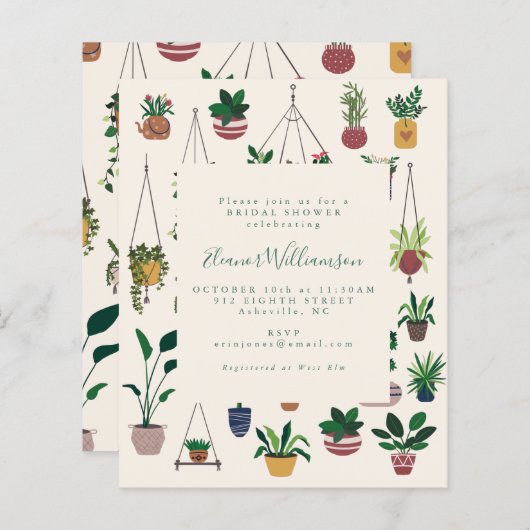 Budget Modern Boho Pflanze Brautparty (Vorne/Hinten)