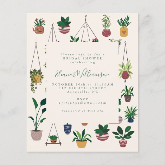 Budget Modern Boho Pflanze Brautparty (Vorderseite)