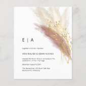 Budget Modern Boho Pink Gold Pampas Grass (Vorderseite)