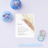Budget Modern Boho Pink Gold Pampas Grass Flyer (Einzeln)