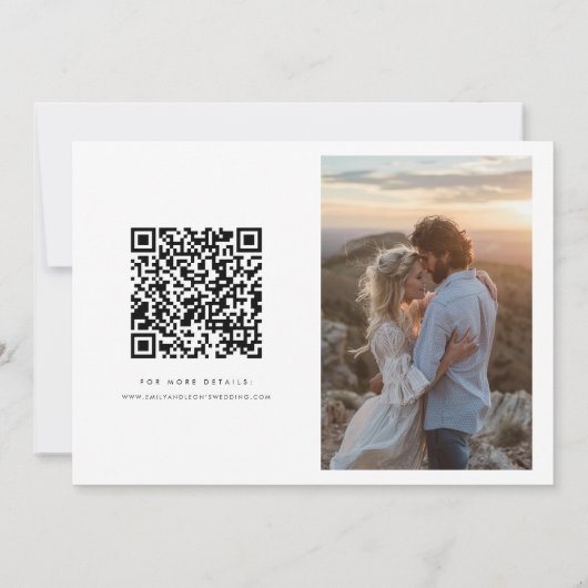 Budget Modern Boho Qr Code Photo Wedding Save The Date (Rückseite)