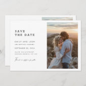 Budget Modern Boho Qr Code Photo Wedding Save The Date (Vorne/Hinten)