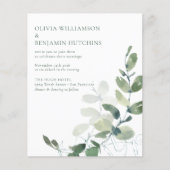 Budget Modern Botanischer Eukalyptus Wedding RSVP (Vorderseite)