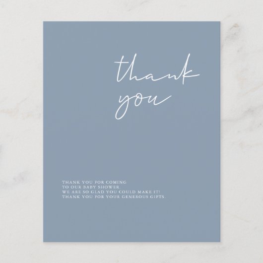 Budget Modern Boy Baby Dusche Danke Karte (Vorderseite)