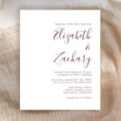Budget Modern Burgundy Script Einladung