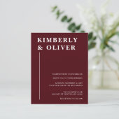 Budget Modern Burgundy Wedding Invitations (Stehend Vorderseite)