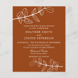 Budget Modern Burnt Orange Terracotta Wedding